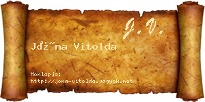 Jóna Vitolda névjegykártya